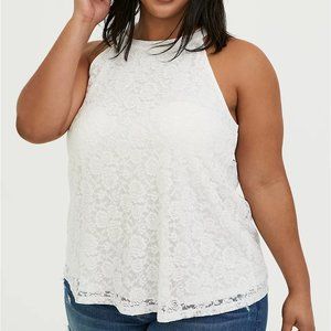 Torrid White Lace Goddess Tank